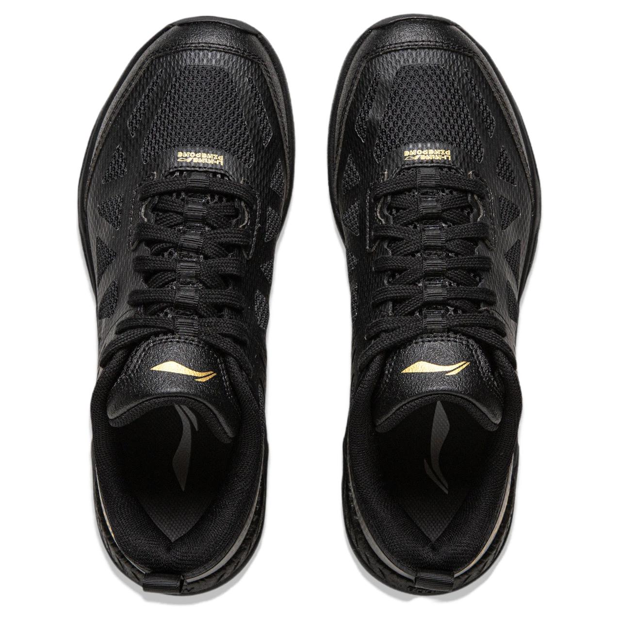 Li Ning Table Tennis Collection Abrasion Resistant Rebound Low top Table Tennis Shoes Unisex Black