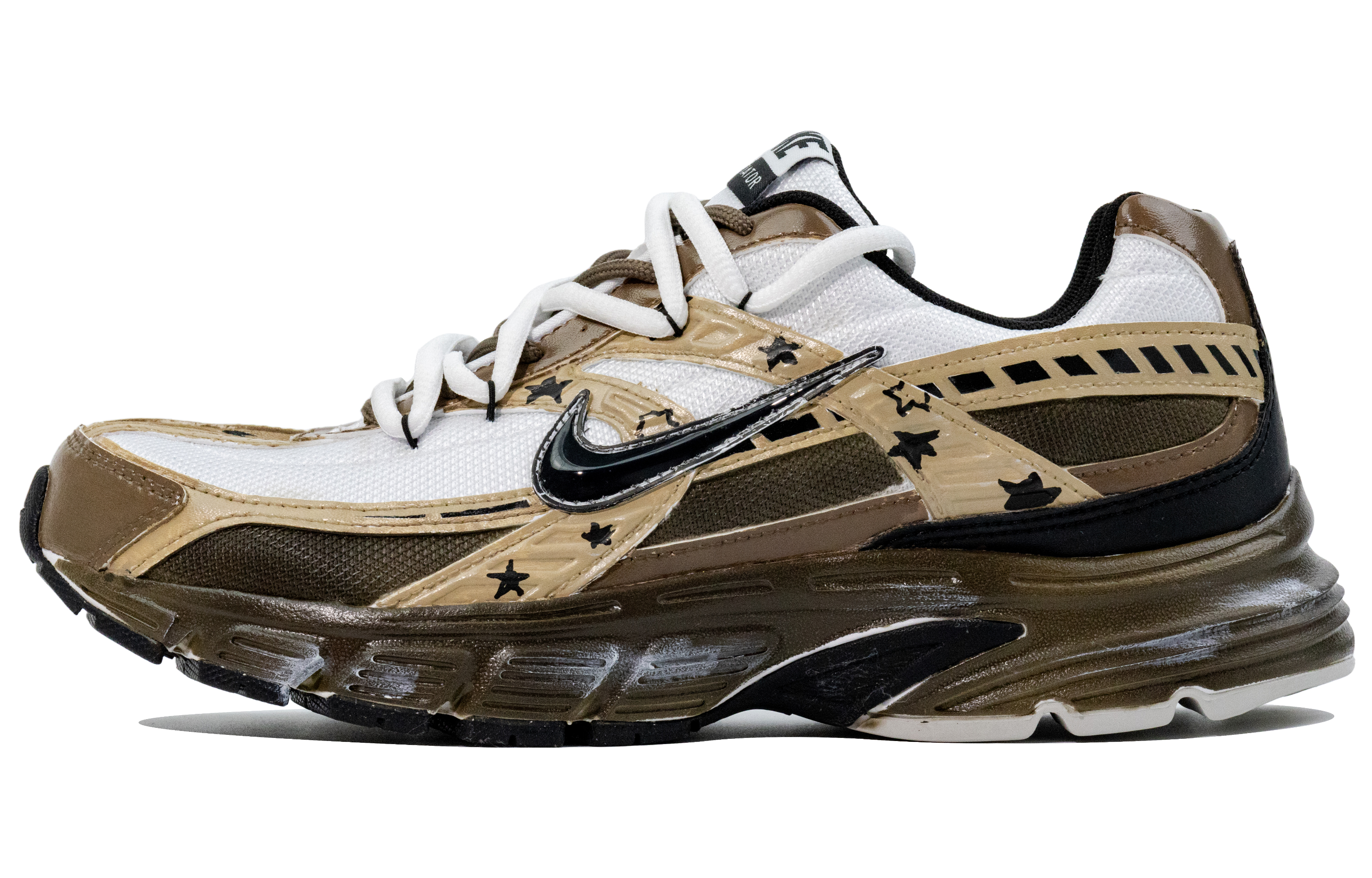 Nike Initiator Fabric Cushioning, Wear Resistant Low top Casual City Commuting Running Shoes Men’s Coffee