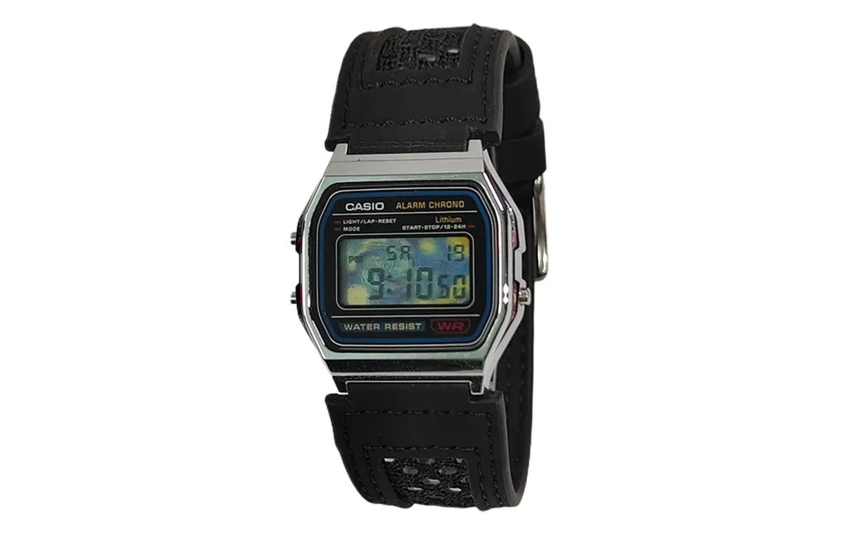CASIO Custom Collection Quartz Movement Leather Strap Watch Unisex Black Dial