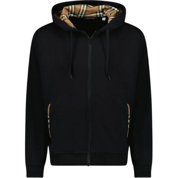 Burberry Sweatshirts Women's Black Hooded Non Detachable Moderate Straight Fit