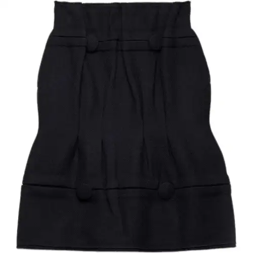 Prada chevron-pattern wool midi skirt