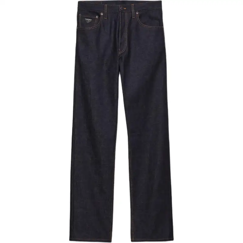 PRADA Jeans Men's Blue Moderate Straight Fit Pants