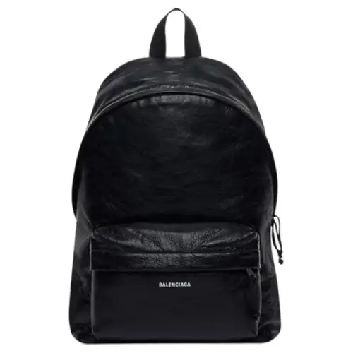 Balenciaga Zip Closure Sheepskin Backpack Men's Black