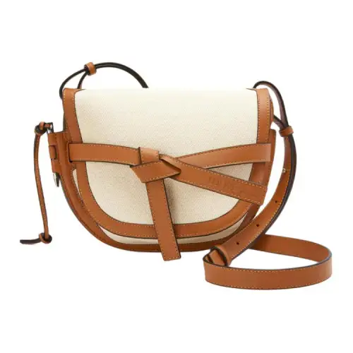 LOEWE Gate Canvas Shoulder Bag Small Women's Khaki