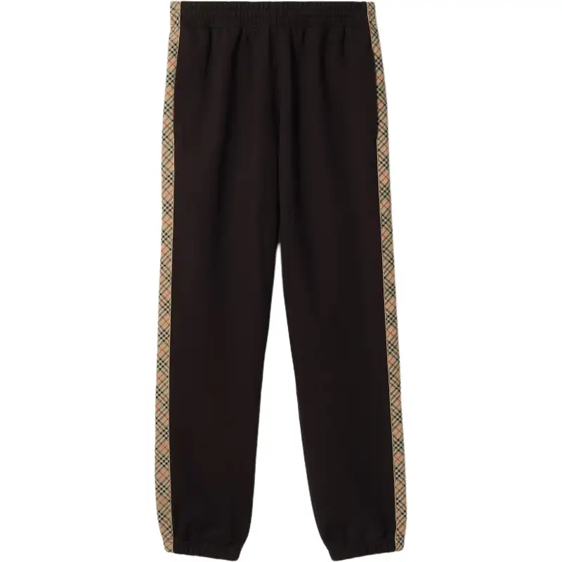 Burberry check-trimmed cotton track pants