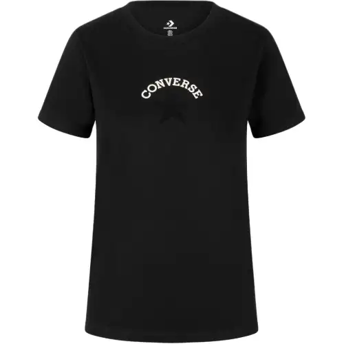 Converse T Shirts Women's Black Crew Neck