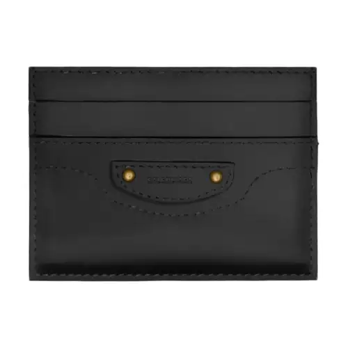 Balenciaga Neo Classic Solid Color Cow Leather Card Holder Card Holder Women's Black