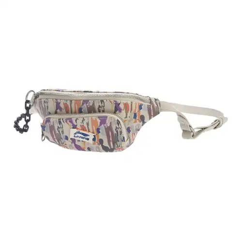 Li Ning Synthetic Leather Sling Bag, Fanny Pack Regular Unisex White