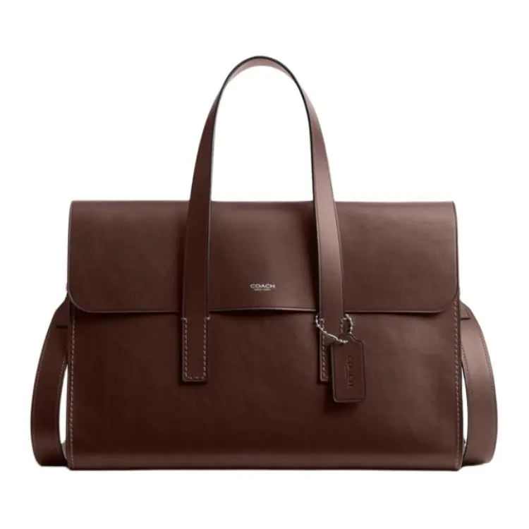 COACH Cow Leather Handbag Large Men's Maple Brown