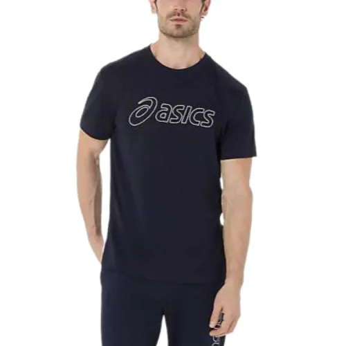 ASICS T Shirts Men's Black Crew Neck Moderate