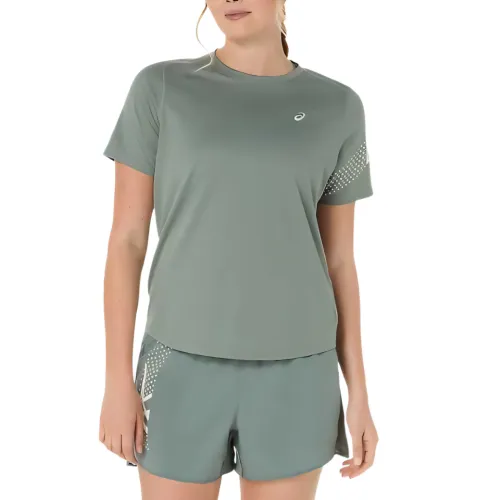 ASICS T Shirts Women's Monument Blue Crew Neck
