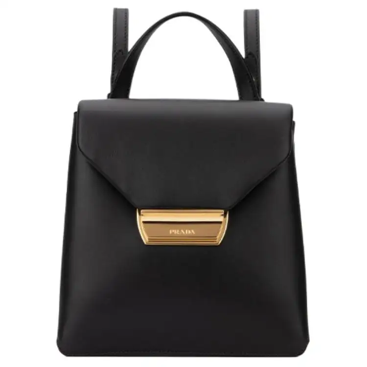 PRADA Casual Cow Leather Backpack Women's Black