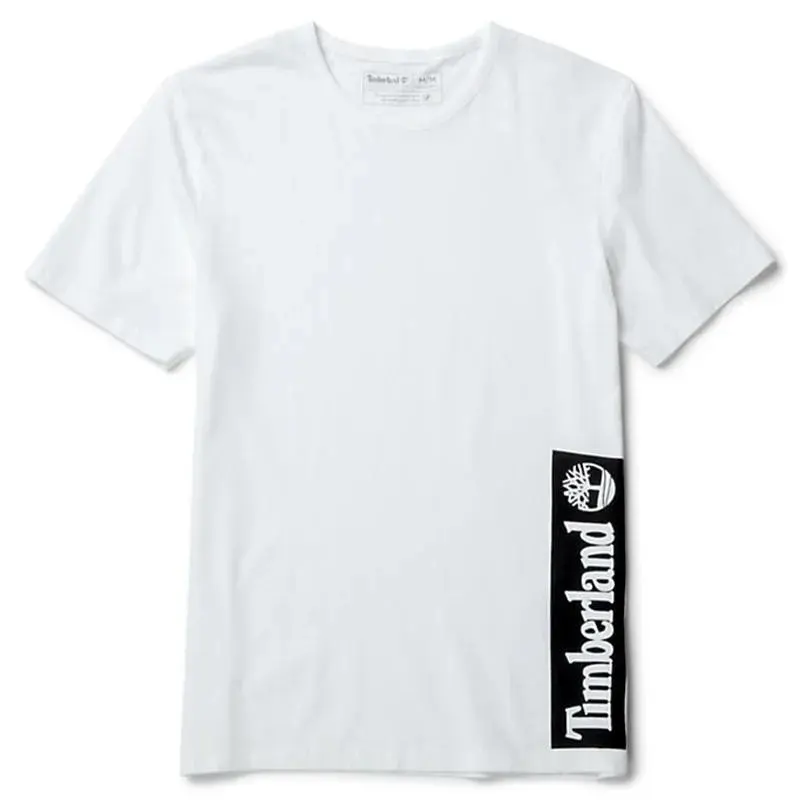 Timberland T Shirts Men's White Crew Neck Moderate Straight Fit