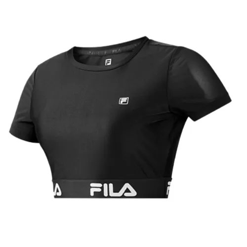 FILA Athletics T Shirts Women's Black Crew Neck