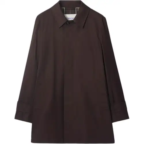 Burberry Coats Men's Lilac Brown Lapel Moderate Straight Fit