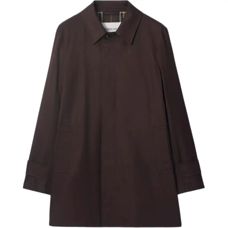 Burberry Coats Men's Lilac Brown Lapel Moderate Straight Fit
