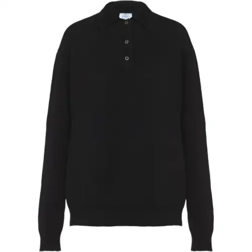 PRADA Polo Shirts Women's Black Moderate Straight Fit