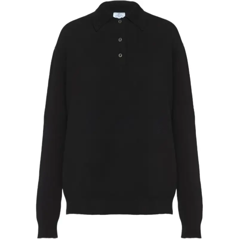 PRADA Polo Shirts Women's Black Moderate Straight Fit