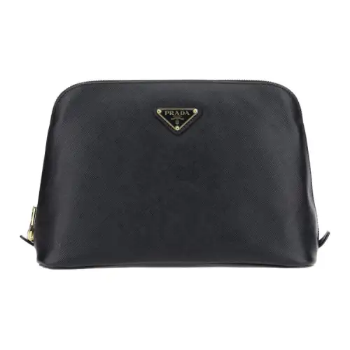 PRADA Leather Clutch Women's Black