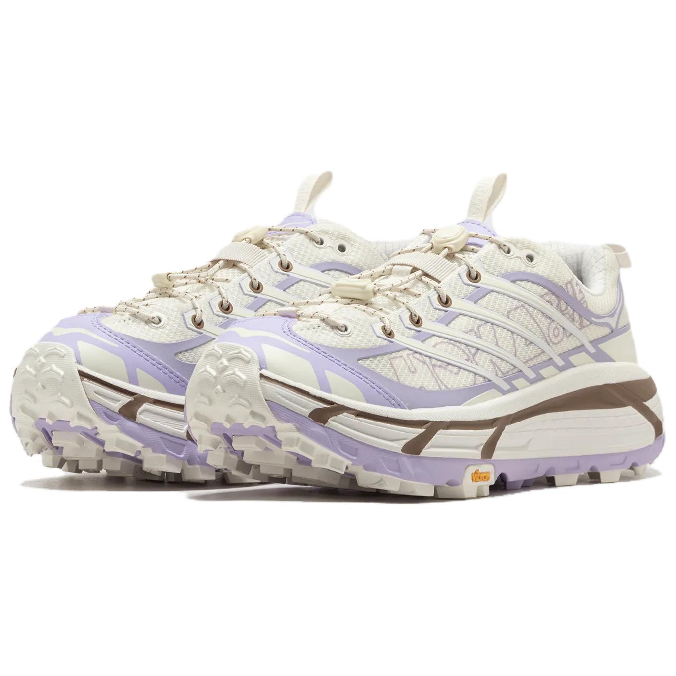 HOKA ONE ONE Mafate Three 2 Low top Long Distance Running Sprint Running Shoes Unisex White Purple
