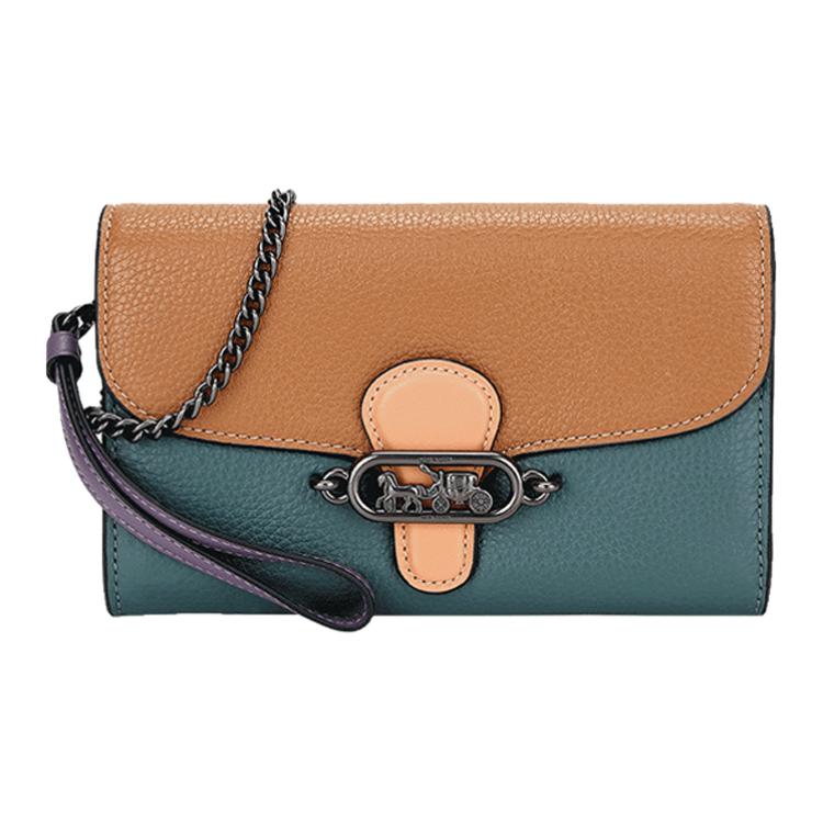 COACH Jade Leather Crossbody Bag, Shoulder Bag Small Women's Brown & Green