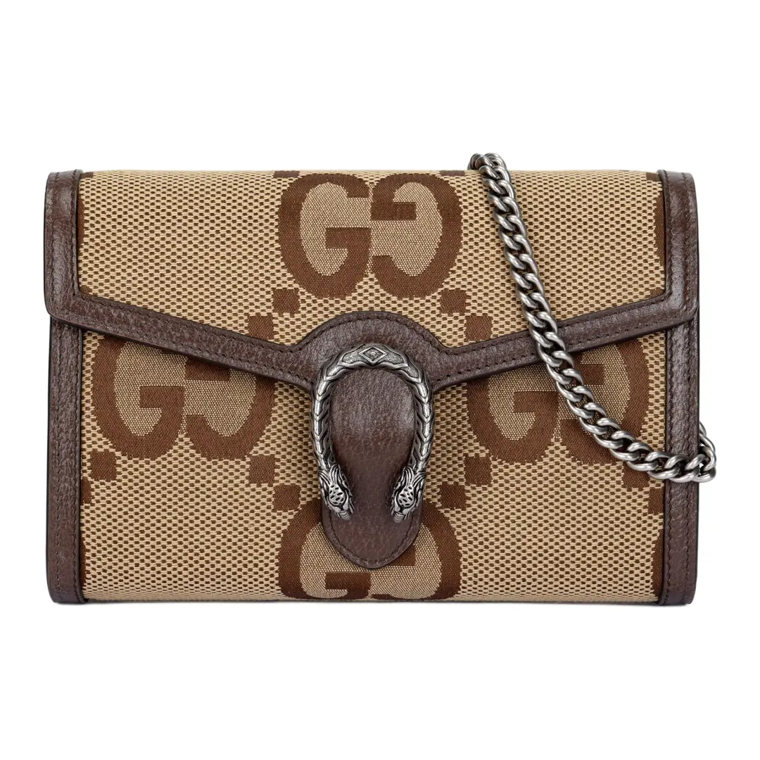 GUCCI Dionysus Leather Chain Wallet, Crossbody Bag, Shoulder Bag Regular Women's Beige & Brown