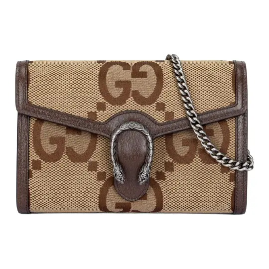 GUCCI Dionysus Leather Chain Wallet, Crossbody Bag, Shoulder Bag Regular Women's Beige & Brown