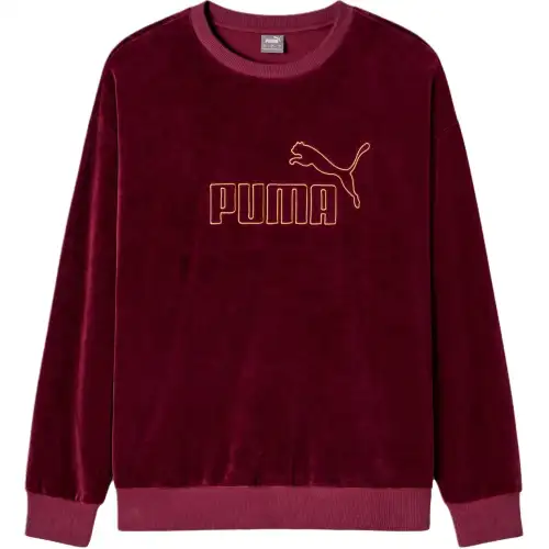 PUMA Sweatshirts Women's Burgundy Crew Neck Moderate