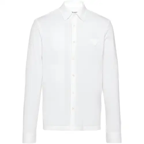 Prada triangle-logo cotton shirt