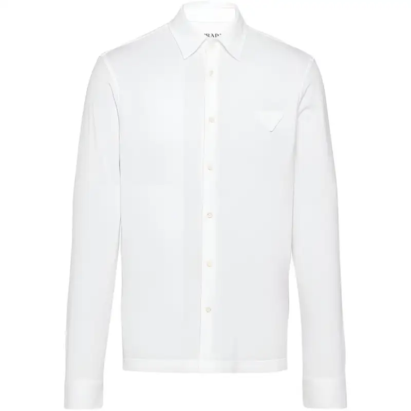 Prada triangle-logo cotton shirt