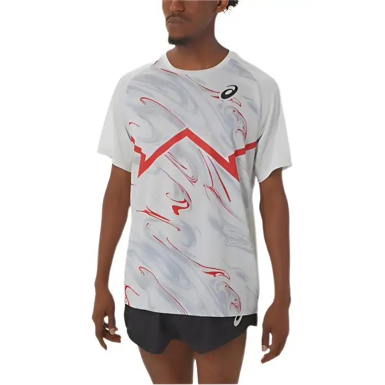 Asics Cj Line Light Short Sleeve Top T Shirt Men's Glacier Gray