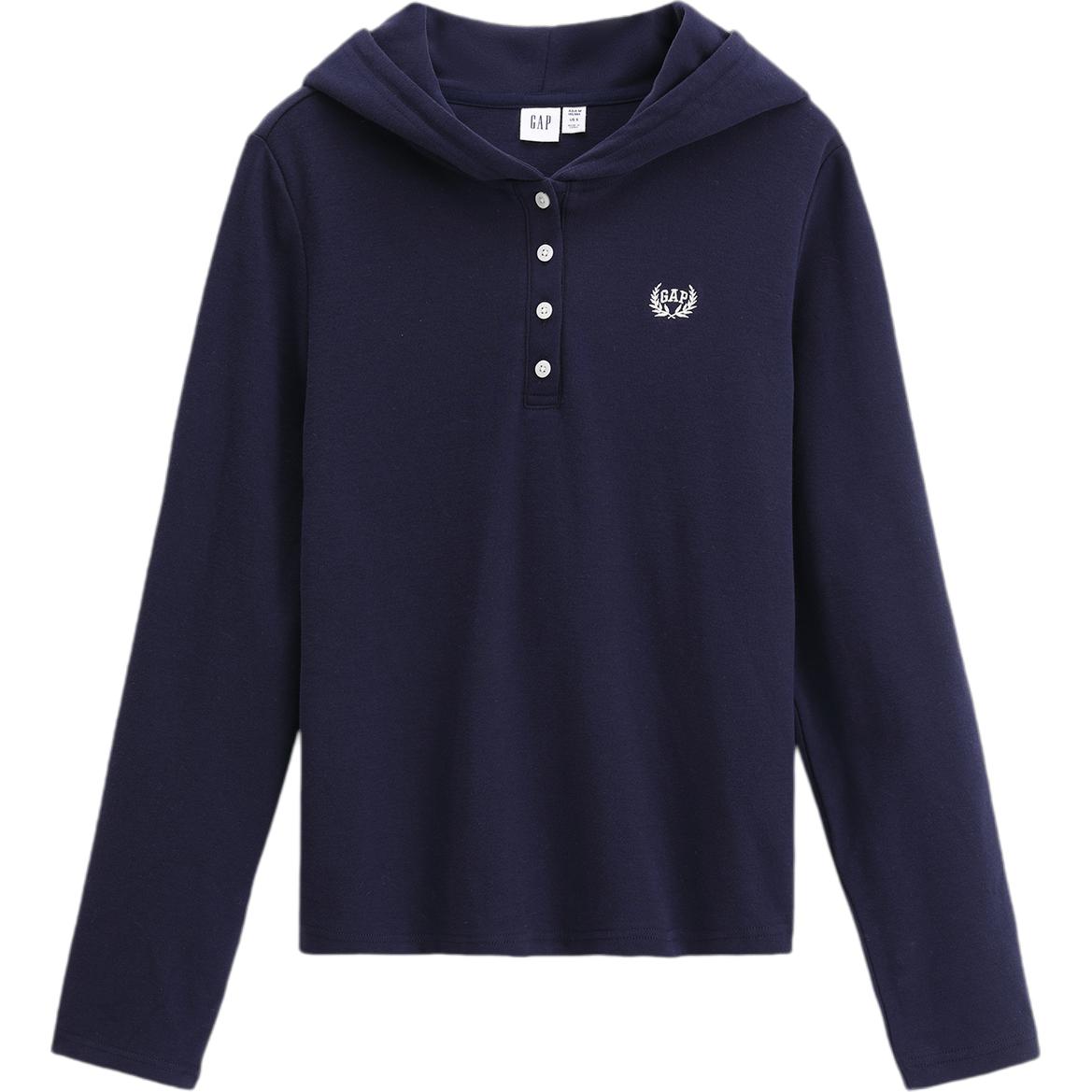 Женское худи GAP Henley Neck (зеленое)