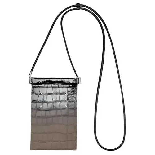 Maison Margiela Calfskin Cell Phone Pouch Men's Black