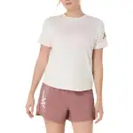 ASICS ICON SS T Shirts Women's White Crew Neck Moderate