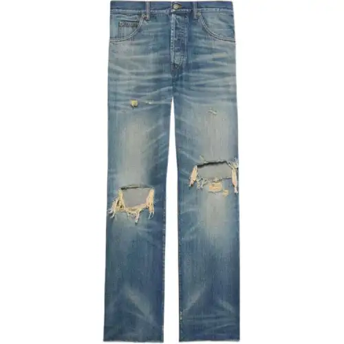 GUCCI Jeans Men's Denim Blue Moderate Straight Fit Pants