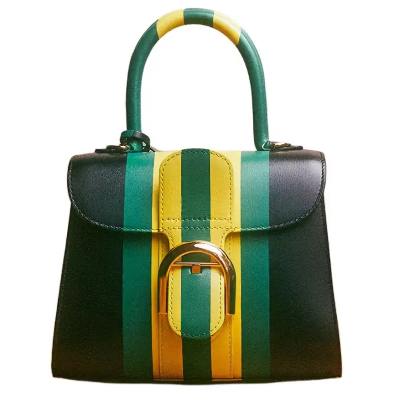 GUCCI Delvaux Collaboration Brillant Leather Handbag Mini Women's Black