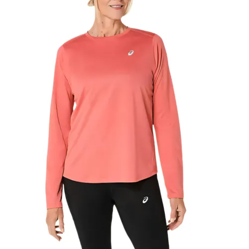 ASICS T Shirts Women's Dark Pink Clay Crew Neck Moderate