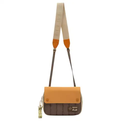 Li Ning Badfive Polyester Crossbody Bag, Shoulder Bag Unisex Dark Brown/Orange