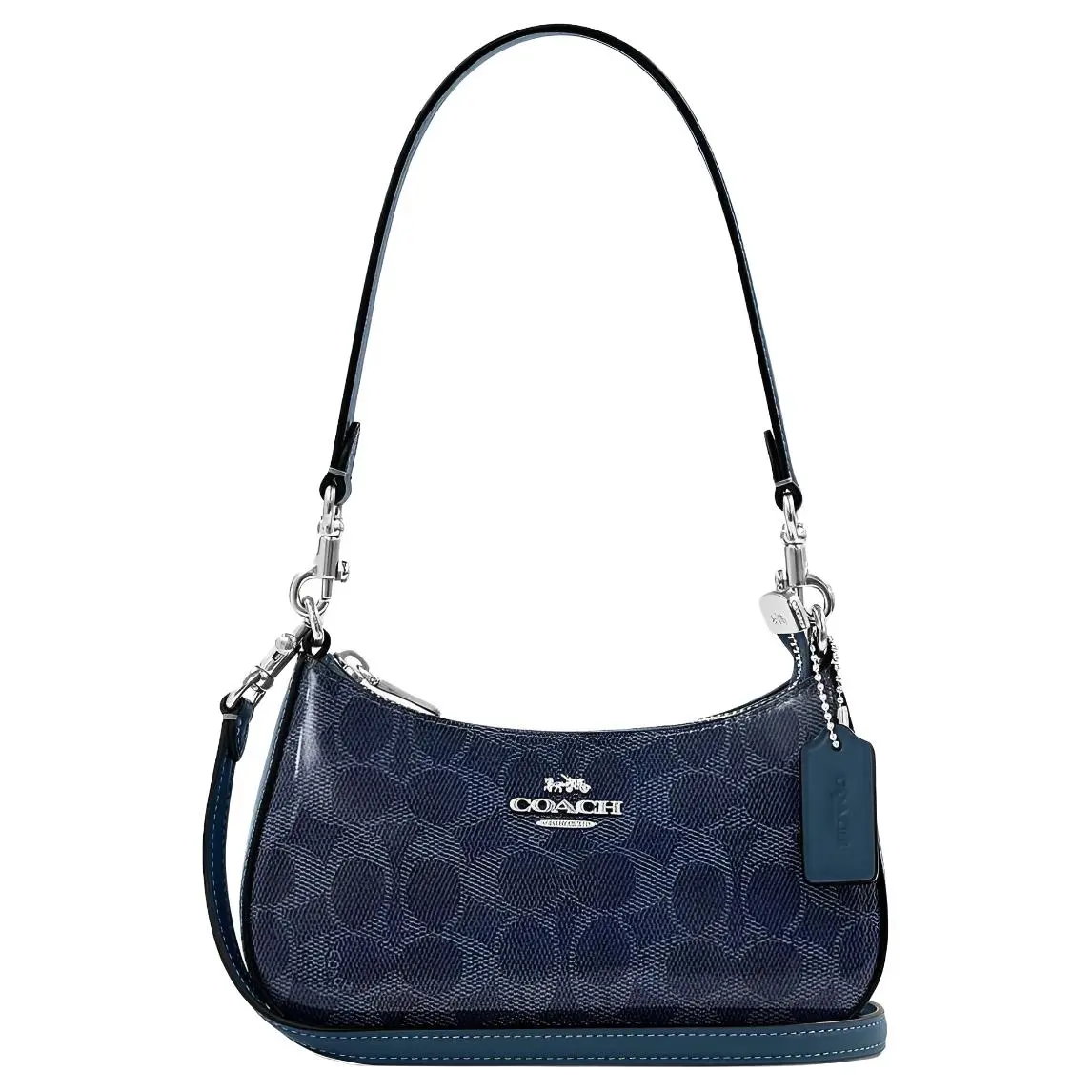 COACH Teri Coated Canvas Shoulder Bag Small Women's Blue