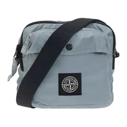 STONE ISLAND Cotton Shoulder Bag, Crossbody Bag Men's Pearl Gray