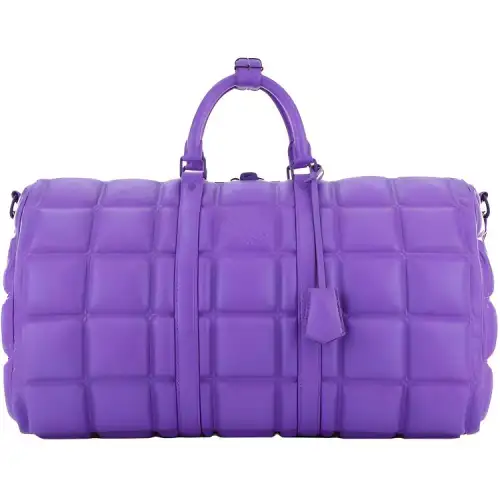 LOUIS VUITTON Keepall Leather Travel Bag Men's Purple