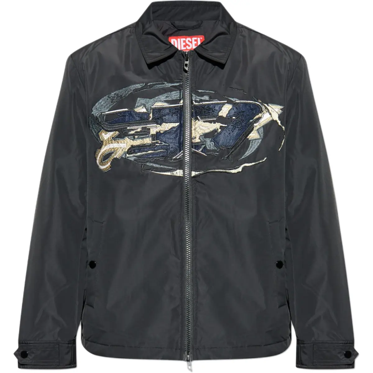 Diesel Logo Detailed Zipped Bomber Jacket