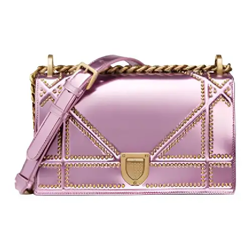 DIOR Calfskin Portable Crossbody Bag, Shoulder Bag Women's Pink