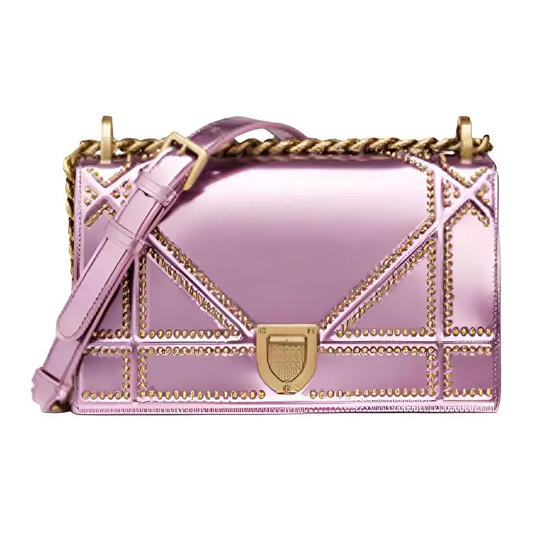 DIOR Calfskin Portable Crossbody Bag, Shoulder Bag Women's Pink