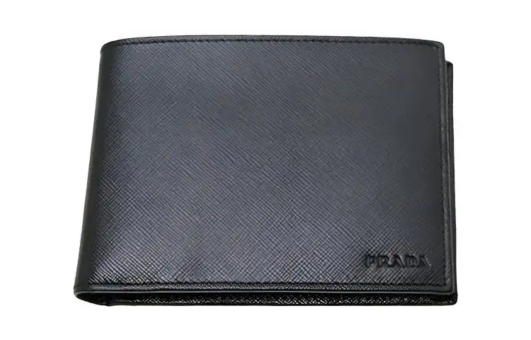 PRADA Cow Leather Wallet Men's Black