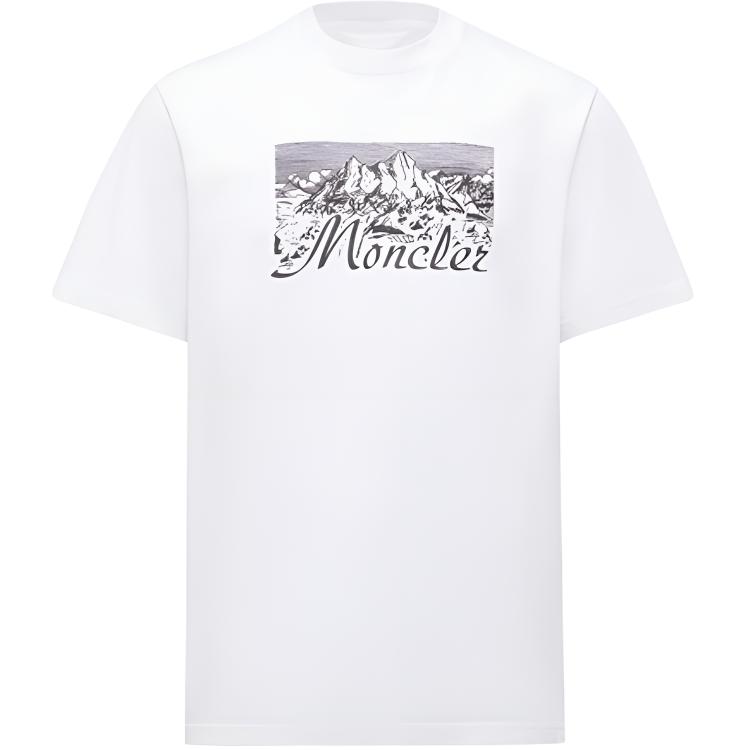 Мужская футболка Moncler с логотипом (белая)