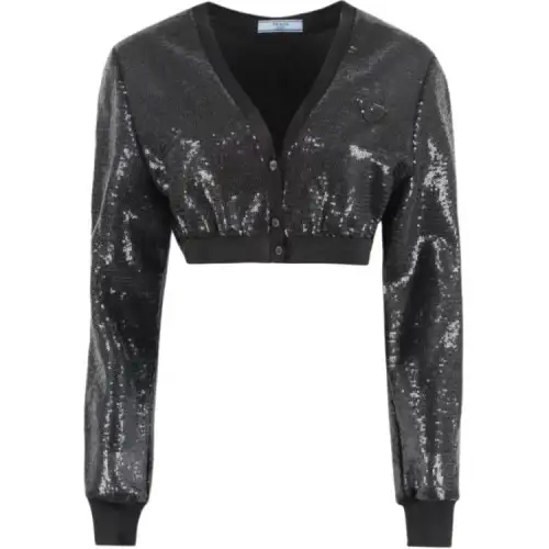 PRADA Sequins Embellished Crop Top
