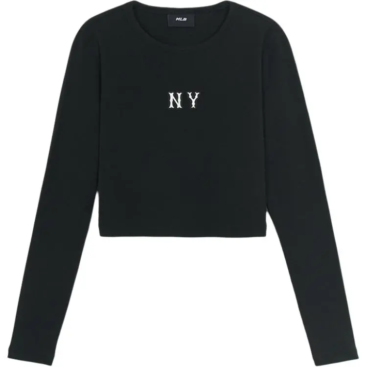 MLB T-Shirts Women's Black Crew Neck Moderate Straight Fit