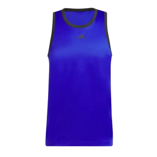 Adidas Legends Basketball 3-Stripes Tank Top Logo logo color matching basketball sports round neck fashion fitness sleeveless vest men's bright blue