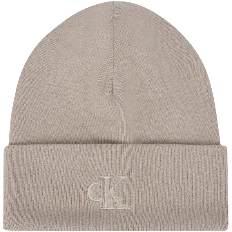 CALVIN KLEIN Polyester Viscose Beanies Unisex Castle Gray